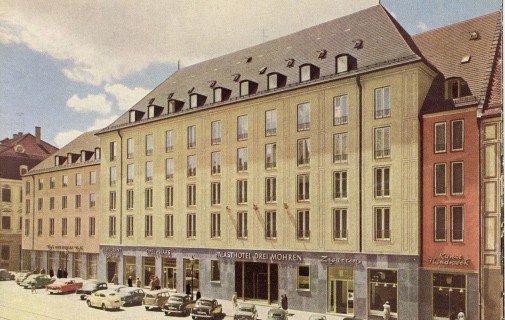 Drei Mohren Hotel exterior view 1954